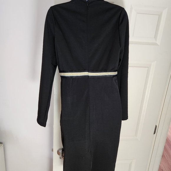 Midi gold trim designer inspired dress..size L - Picture 3 of 6